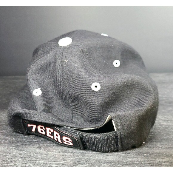 VINTAGE Philadelphia 76ers Hat Wool Black Back Cap 90s Y2K Sixers NBA Retro - Picture 8 of 8